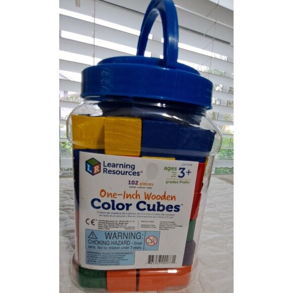 Learning Resources Wooden Color Cubes 102 Cubes in Ten Colors - Picture 2 of 7